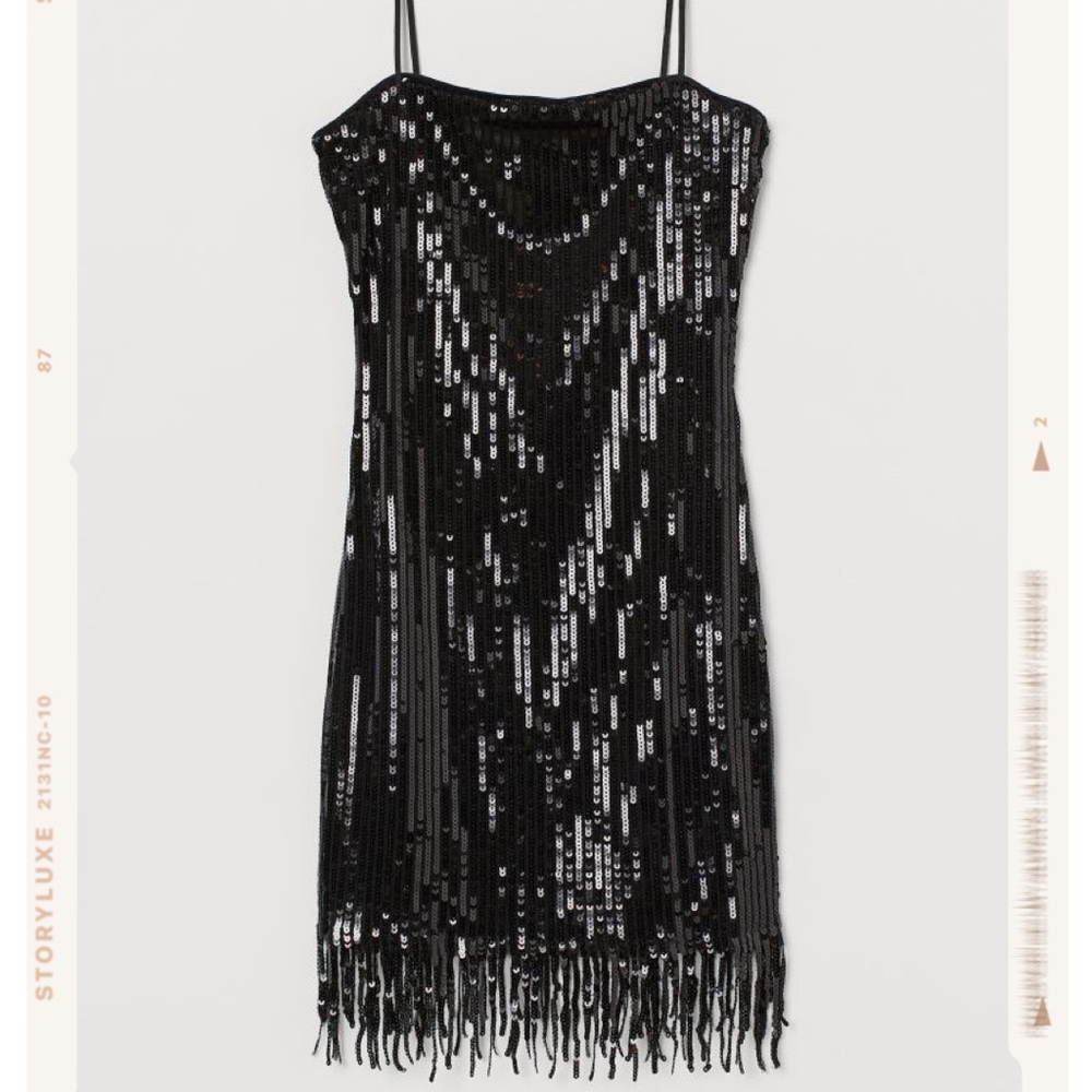 Sequined Dress with Fringe - Picture 1 of 2